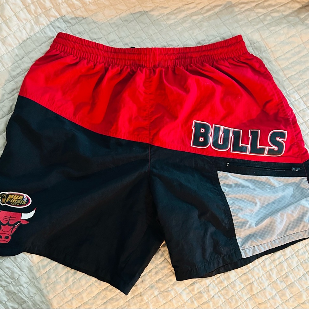 Mitchell & Ness Red and Black Athletic Shorts